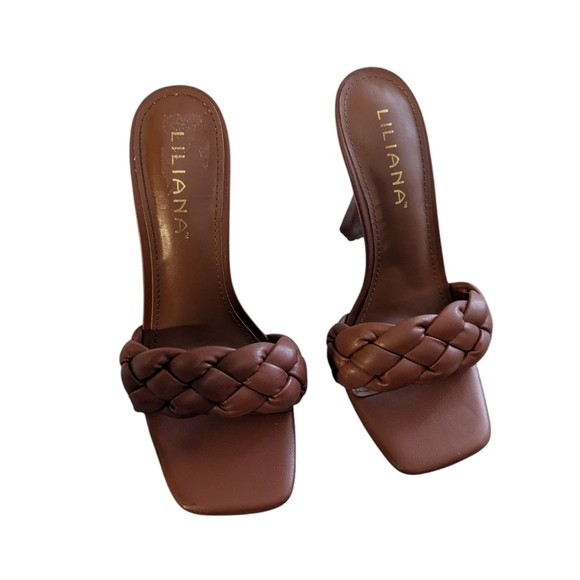 Liliana Shoes - Liliana, Women's Brown Braided Mules, Size 7.5